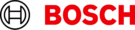 Bosch-Logo: Schwarzes Zahnrad-Design links, roter Schriftzug BOSCH rechts.